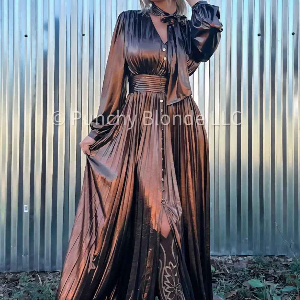 Punchy Blonde Elegant Metallic Dress